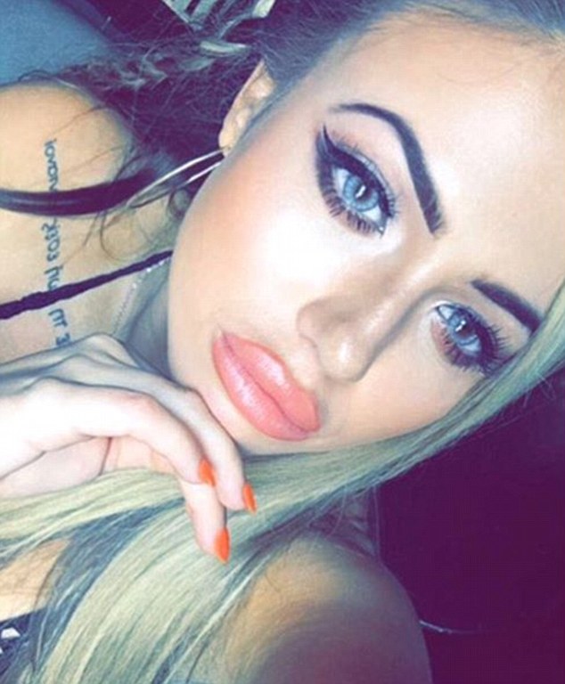 Fuller pout: Holly Hagan shocked fans with a much fuller pout on Wednesday night when she posted a new Instagram picture in a full face of make-up