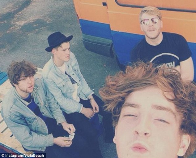 On the road: Just hours before the deadly incident, Viola Beach had played in at the Where's The Music festival in Norrköping - their first ever gig outside of the UK