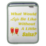 life be like without salsa yellow text red congas iPad sleeves