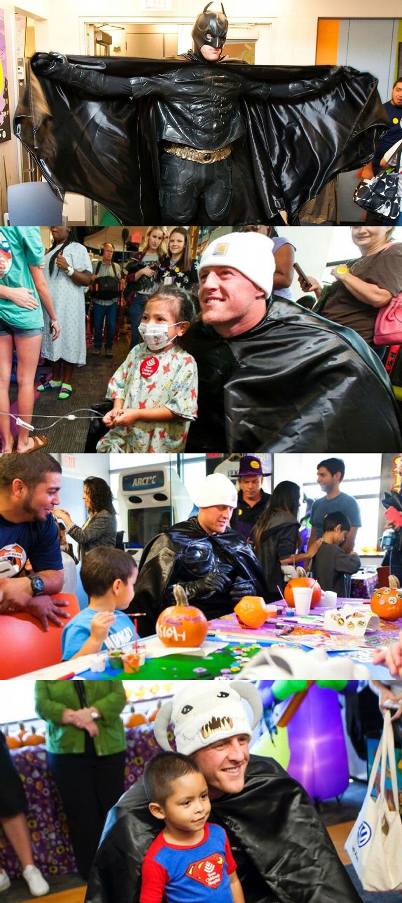 batman superheroes Texans' J.J. Watt Surprised Kids in a Hospital as Batman