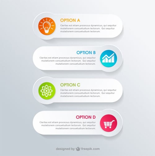 White-banners-infographic vector banner freebies