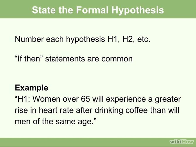 Example how write a hypothesis
