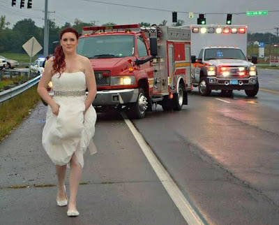 Selfless Paramedic Bride Helps Car Crash Victims While Wearing Her Wedding Dress