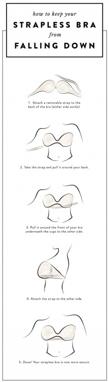 How to keep your strapless bra from falling downVia