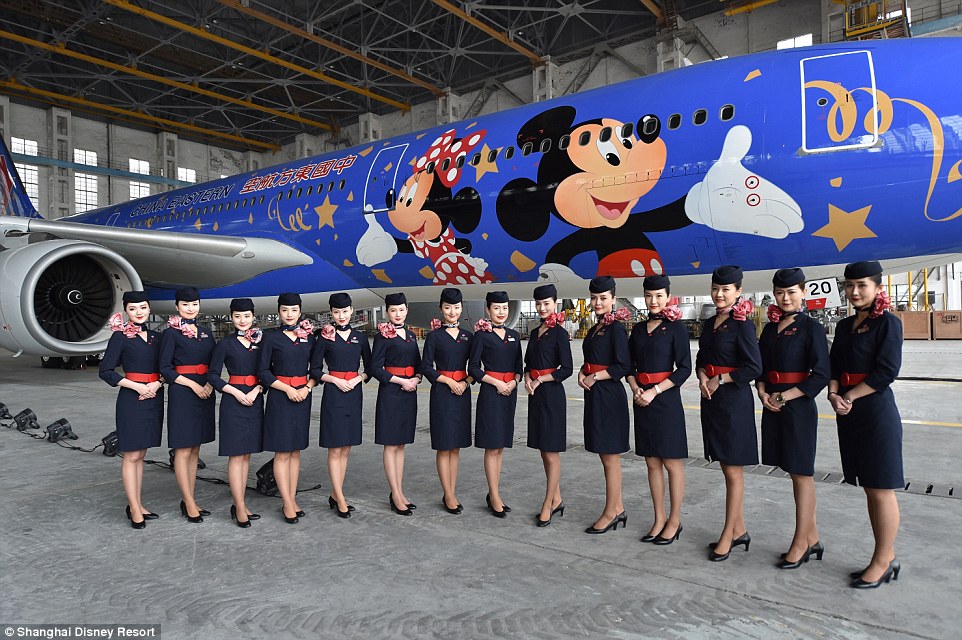 The Disney-themed plane will fly to and from Shanghai with more de