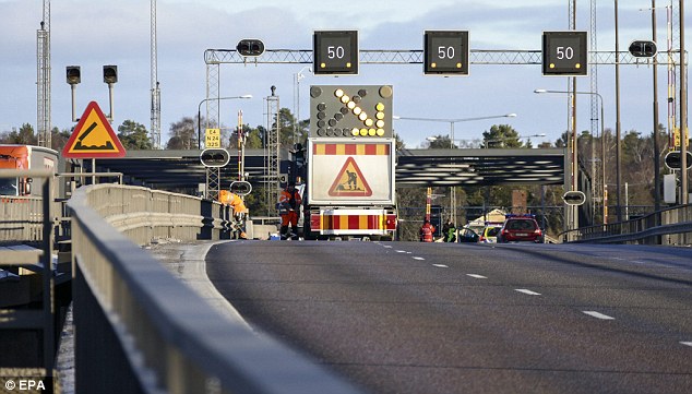 The accident occurred on the E4 highway bridge in Sodertalje, south of the Swedish capital of Stockholm