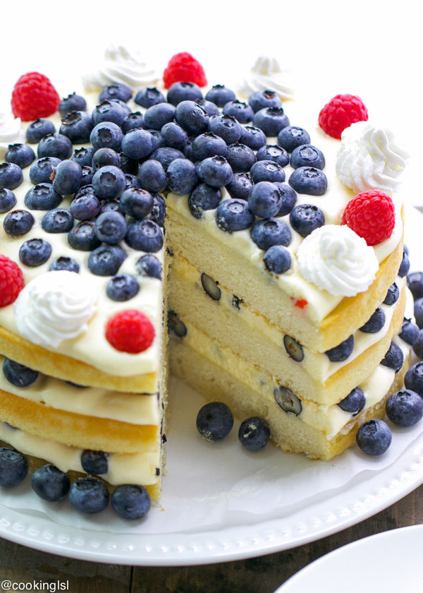 Blueberries &amp; Bavarian Cream Cake