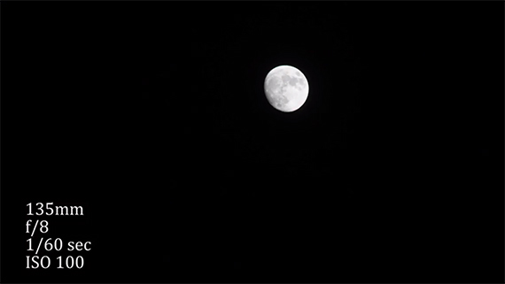 135mm shot of moon