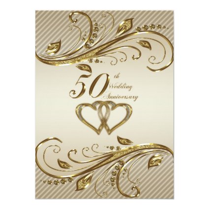 50th Wedding Anniversary Invitation Card 5.5" X 7.5" Invitation Card