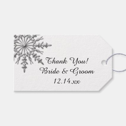 Faux Silver Snowflake Winter Wedding Favor Tags Pack Of Gift Tags
