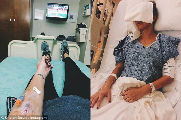 When Doute first mentioned the accident, she seemed to allude it was possibly alcohol-related by captioning a hospital snap: 'Just because you don't remember it doesn't mean it didn't happen!' 