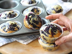 Triple blueberry swirl buttermilk muffins