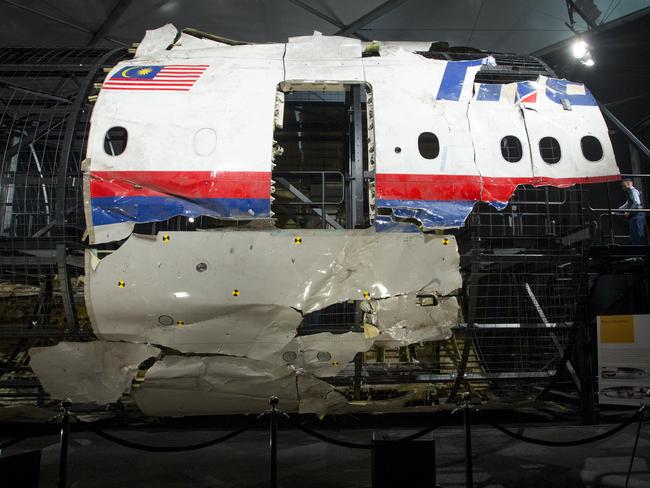 The downed MH17 plane partially reconstructed in Holland. Picture: Ella Pellegrini