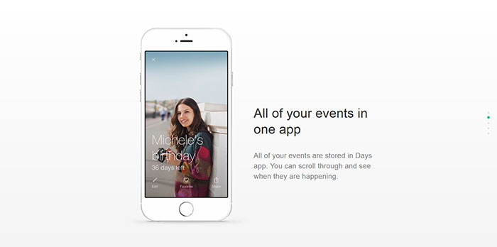 Days App website design