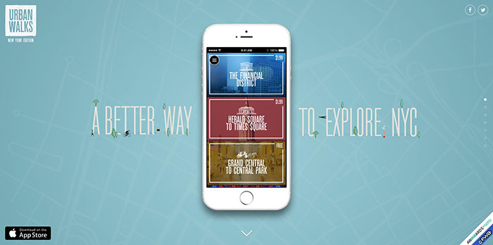 Urban Walks App website design