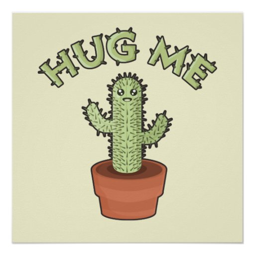 Cactus Hug Me Poster