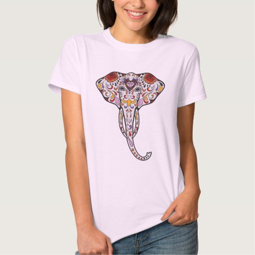 Floral Elephant Design T-shirt