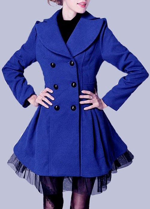 NAVY BLUE TUTU-LIKE COAT (also available in black)