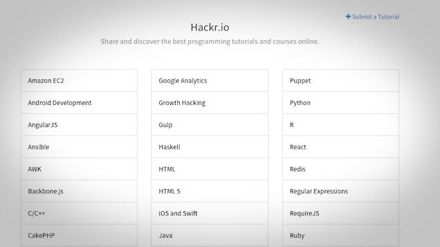 Hackr.io Is a Crowd-Sourced Resource of Programming Classes
