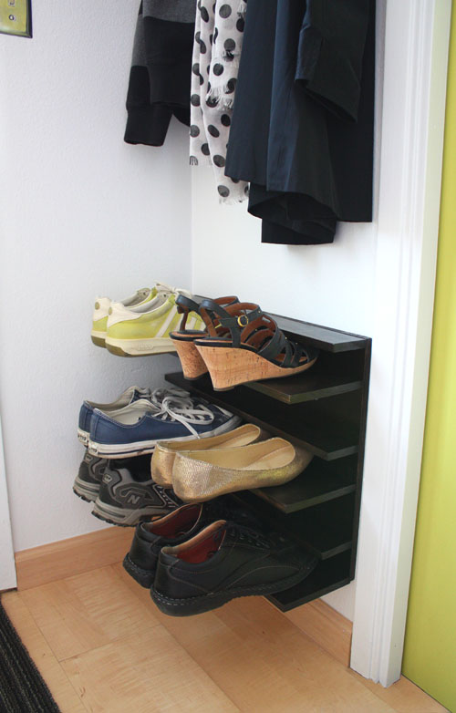 This simple shoe rack DIY is perfect for any small space entry, from Not Martha. 