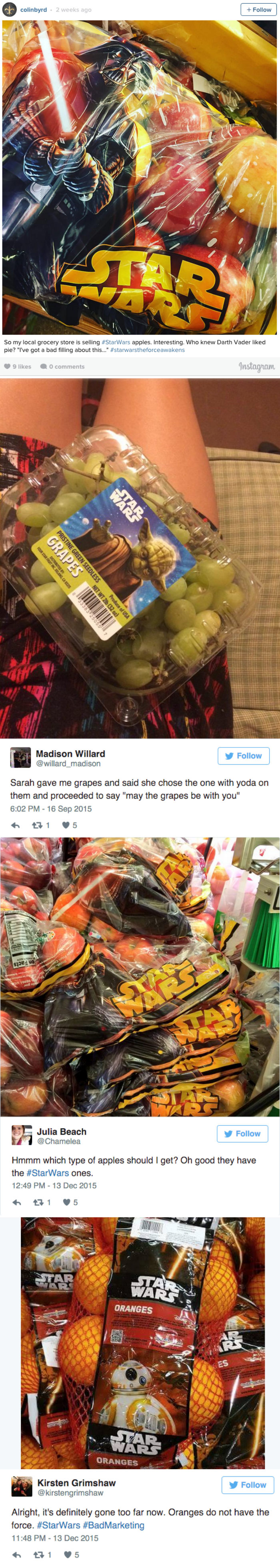 funny fail images twitter users rebel against star wars branded fruits