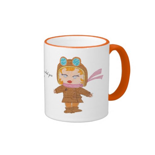 Amelia Earhart Ringer Coffee Mug