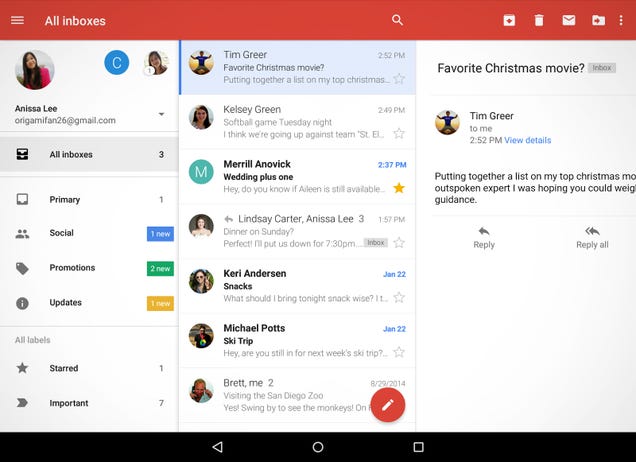 Gmail for Android Gets a Combined Inbox View, Better Search, and More