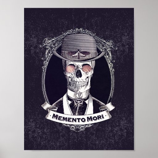 Memento Mori Vintage Steampunk Skull Poster