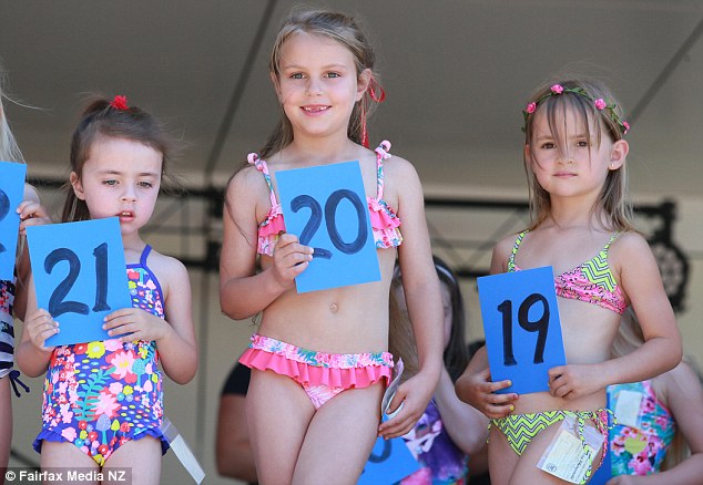 Controversial: A beach-side bikini pageant for girls as young as four years old has sparked debate in New Zealand