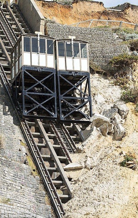 The rockfall that happened two weeks ago saw the cliff railway damaged, and it has since been closed as a result