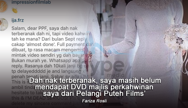 'Dah Bayar RM3,500 Penuh Pun Masih Tak Dapat Lagi Video Kahwin Aku'