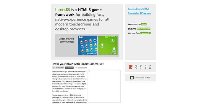LimeJS Javascript & HTML5 game engine library