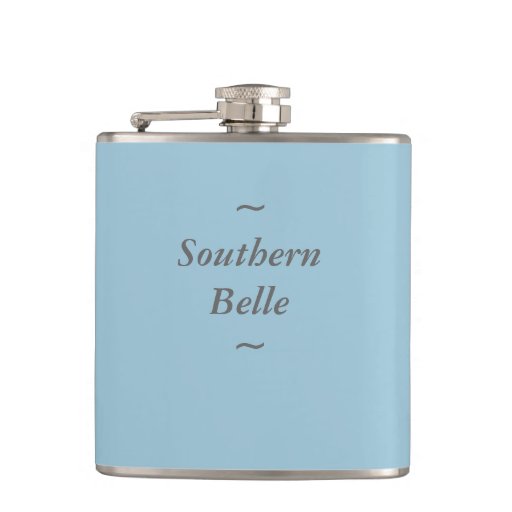 CHIC FLASK_"Southern Belle" GRAY ON BLUE Flask