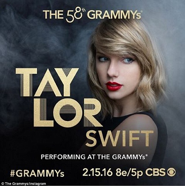 Sensational Swift! Taylor is the opening act for the Grammy Awards on Monday night where she is nominated for seven awards, including the coveted Album of The Year as well as Best Pop Vocal Album for 1989