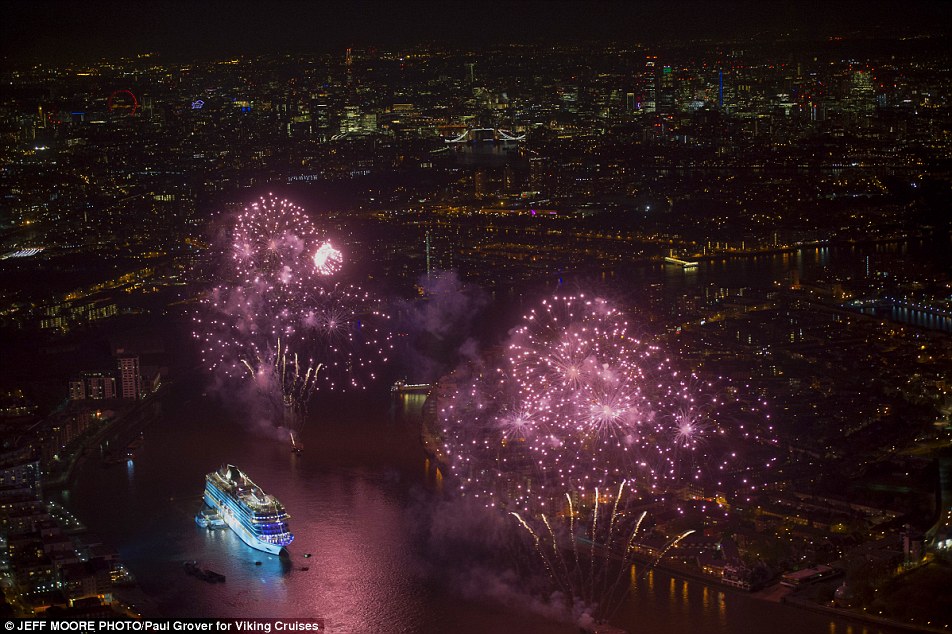 Viking Cruises christened its second of six planned ocean ships in Greenwich, London, with fireworks depicting the colours of the two main runners in the Mayoral elections