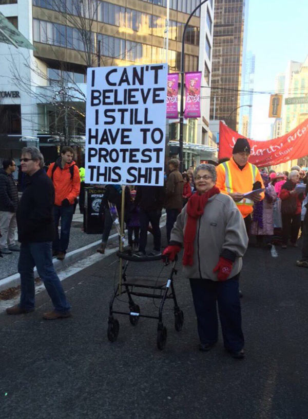 This lady's sign at the Vancouver Climate Change Rally