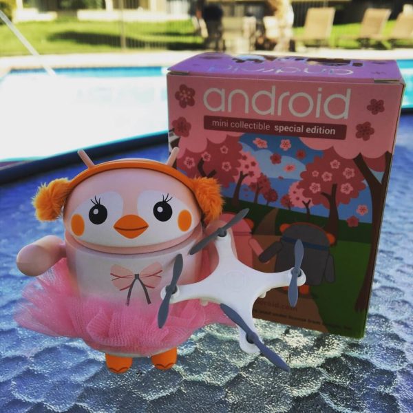 Google pink penguin android figurine