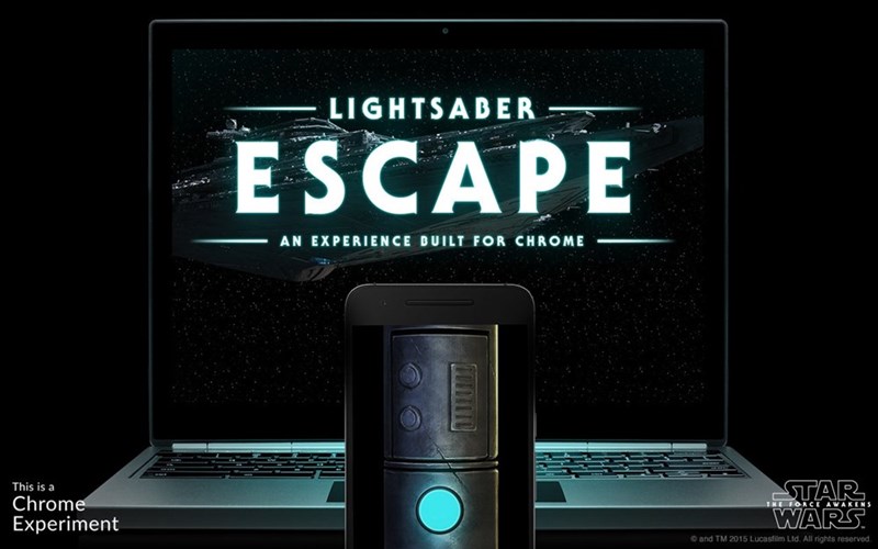 lightsaber escape game from google turns your phone into a lightsaber