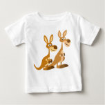 Two Cute Cartoon Kangaroos Baby T-Shirt