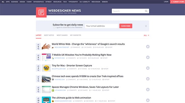 Webdesigner News