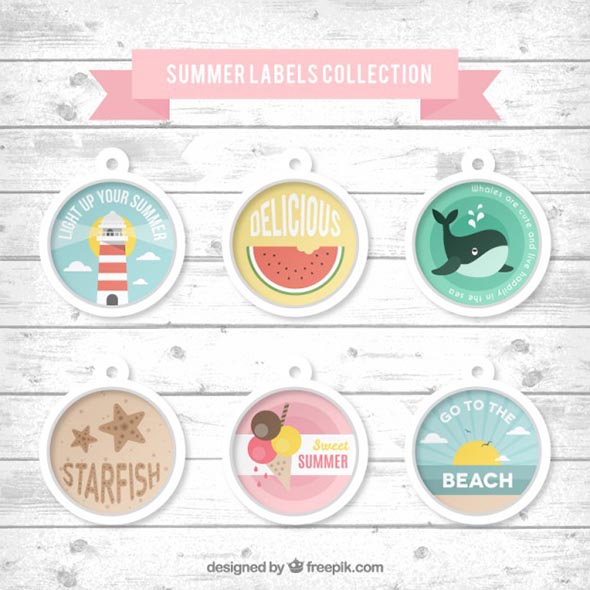 4 Summer labels collection