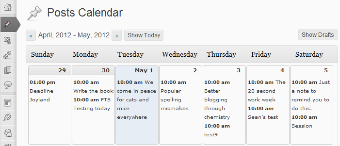 wordpress editorial calendar plugin screenshot