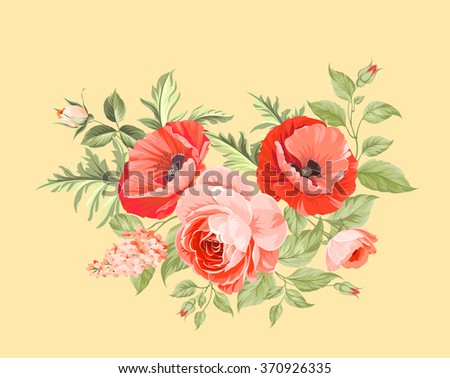Background with poppies.