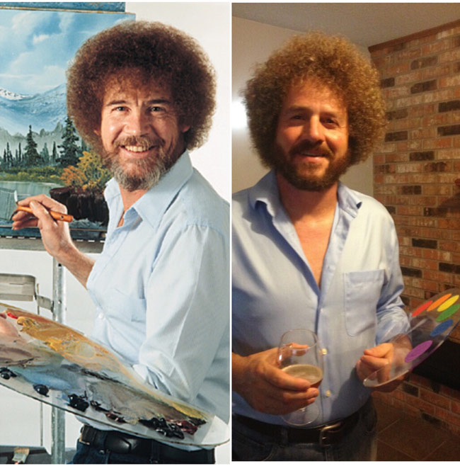 My dad dressed as Bob Ross for Halloween