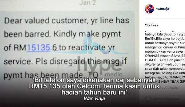 'Celcom Kenakan Caj RM15,135, Tak Masuk Akal!'