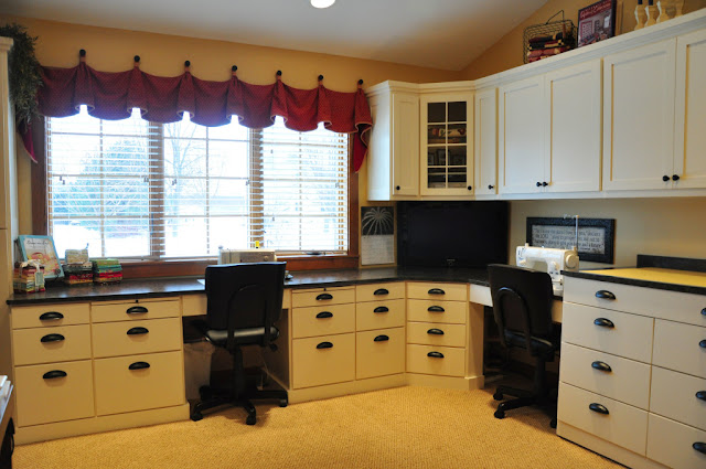sewing room ideas with white cabinet furniture