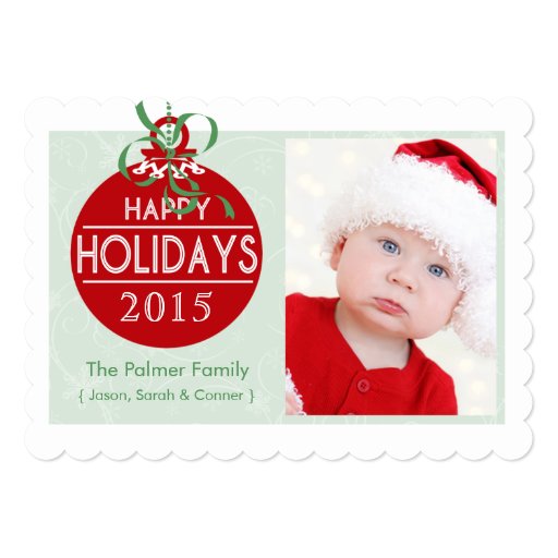 2015 Happy Holidays Ornament Photo Flat Card