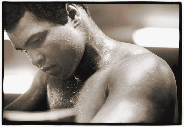 Muhammad Ali at the Fifth Street Gym, Miami Beach, Florida, shortly after his loss of the world heavyweight championship to Leon Spinks, in 1978, at the age of 36. Seven months later, he won it back.