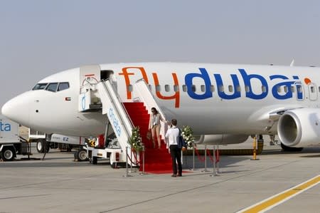 File photo of a Flydubai plane at the Dubai Airshow