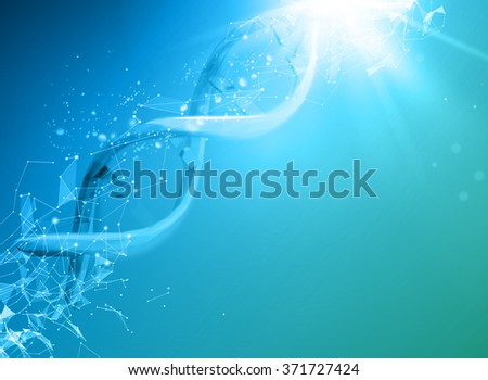Blue background with DNA.